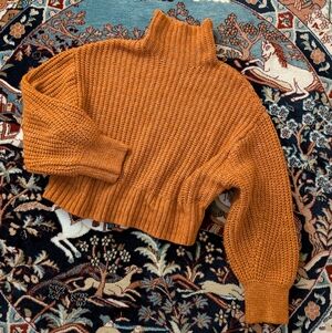 Vibrant Wool-blend Orange Knit Sweater